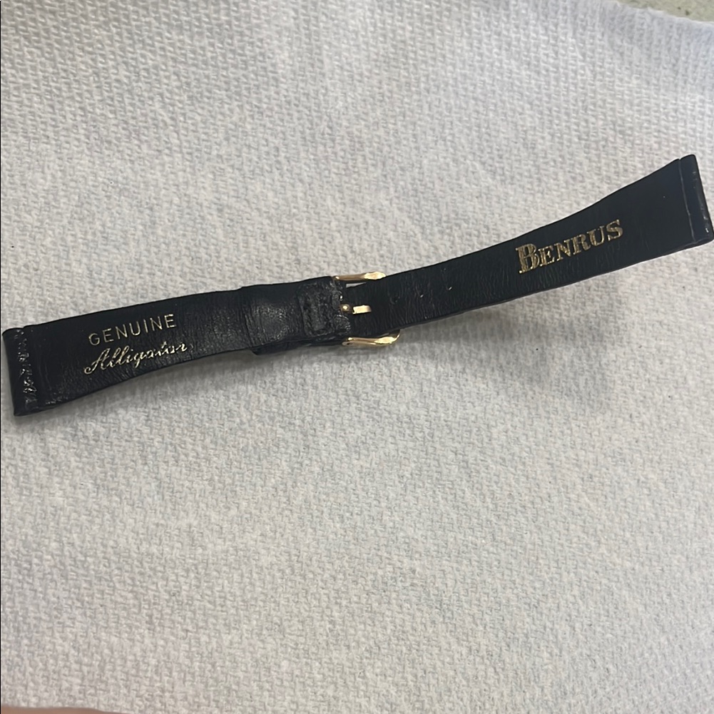 Benrus Black Leather Watch Strap